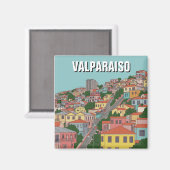 Valparaiso Chile Abstrakte Kunst Magnet (Vorderseite/Rückseite)