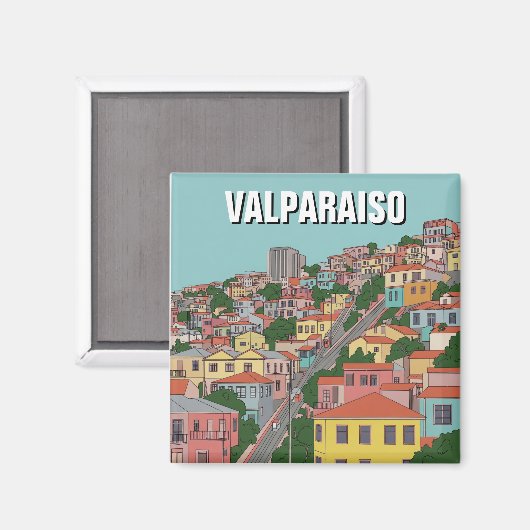 Valparaiso Chile Abstrakte Kunst Magnet (Vorderseite/Rückseite)