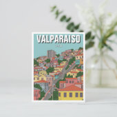 Valparaiso Chile Abstrakte Kunst Postkarte (Stehend Vorderseite)
