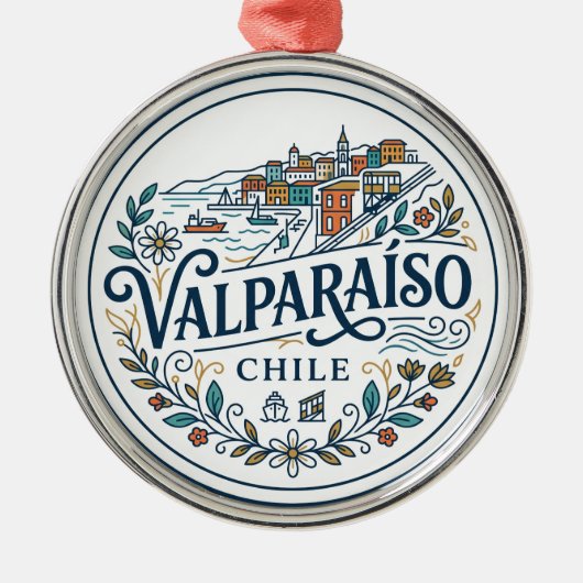 Valparaíso Chile Ornament Aus Metall (Vorne)