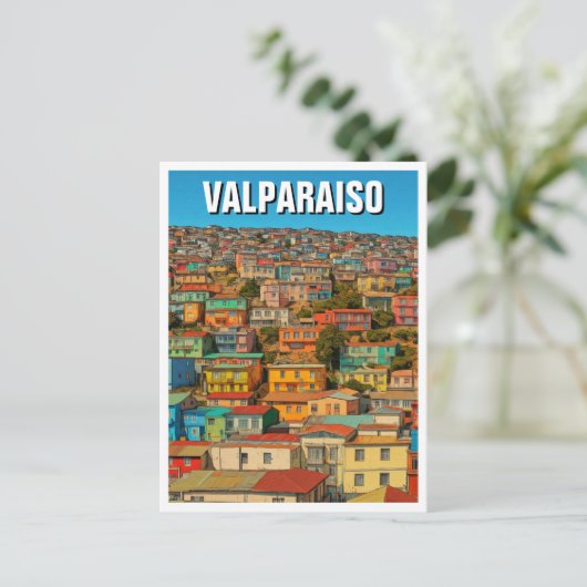 Valparaiso Chile Postkarte (Stehend Vorderseite)