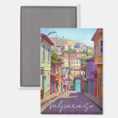 Valparaiso Chile Postkarte Magnet (Vorderseite/Rückseite)