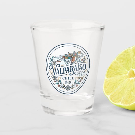 Valparaíso Chile Schnapsglas (Vorderseite)