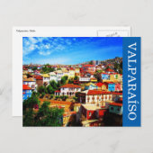 Valparaíso Farben Postkarte (Vorne/Hinten)
