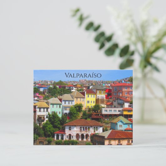 Valparaíso Farben Postkarte (Stehend Vorderseite)