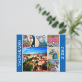 Valparaíso farbige Kunst Postkarte (Stehend Vorderseite)