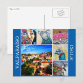 Valparaíso farbige Kunst Postkarte (Vorne/Hinten)
