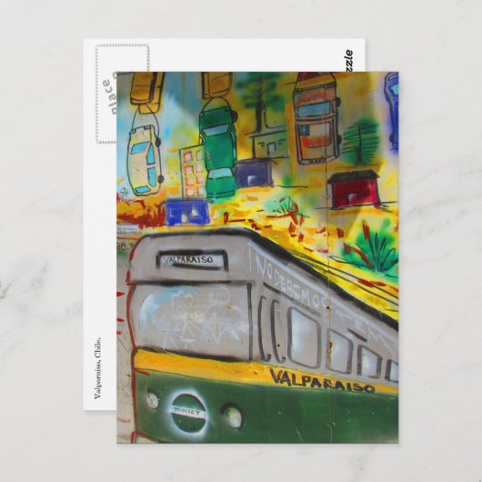 Valparaíso Standseilkunst Postkarte (Vorne/Hinten)