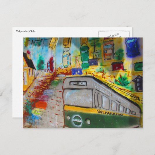 Valparaíso Standseilkunst Postkarte (Vorne/Hinten)