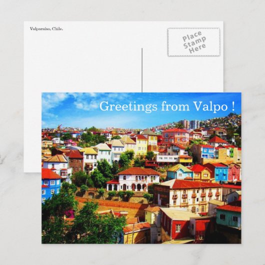 Valpo Chile Postkarte (Vorne/Hinten)