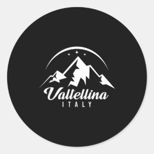 Valtellina Italien Skigebiet Skifahren Snowboarden Runder Aufkleber