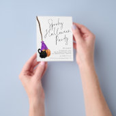 Value Cat Broomstick Spooky Halloween Einladung Flyer (Gruppe)