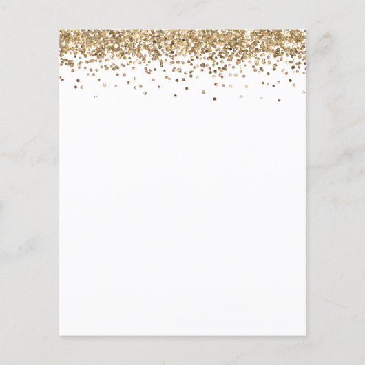 Value Gold Glitzer Bridal Dusche Einladung Flyer (Hinten)