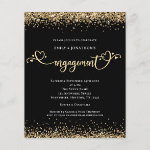 Value Gold Glitzer Heft Script Verlobung Black Flyer