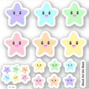 VALUE Kawaii Star Niedlicher Regenbogen Schießen f Aufkleber