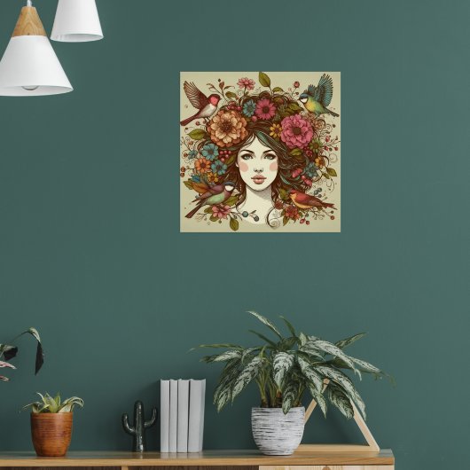 Value Poster Art Print Birds Song im Herbst (Wohnzimmer 1)