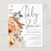 Value Pumpkin Florals Baby Shower Einladung Flyer (Vorne)