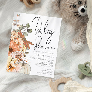 Value Pumpkin Florals Baby Shower Einladung Flyer