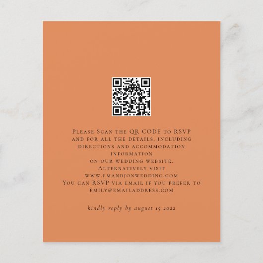 Value Pumpkins Fall Florals QR Wedite Einladung Flyer (Hinten)