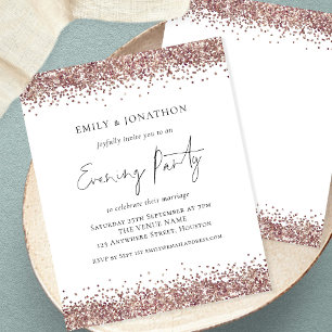 Value Rose Gold Glitzer Abend Einladung Flyer