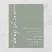 Value Rotated Script Sage Baby Shower Einladung Flyer (Vorne)