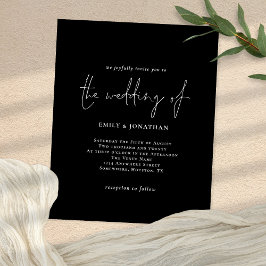 Value Simple White Black QR Code Hochzeit einladen Flyer