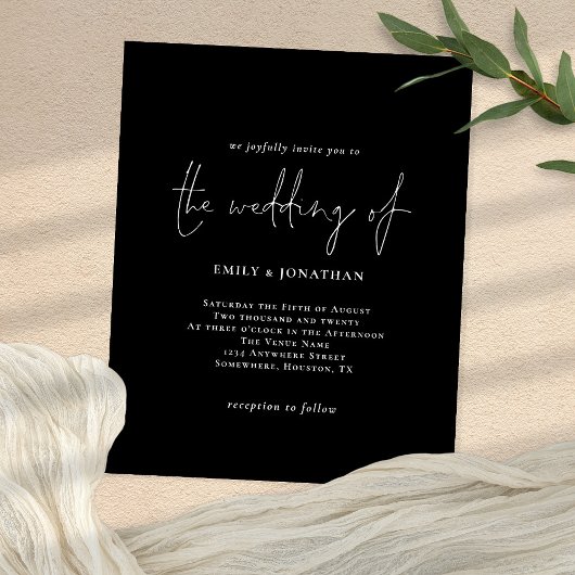 Value Simple White Black QR Code Hochzeit einladen Flyer