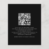 Value Simple White Black QR Code Hochzeit einladen Flyer (Hinten)