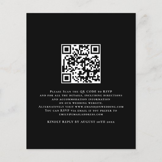 Value Simple White Black QR Code Hochzeit einladen Flyer (Hinten)