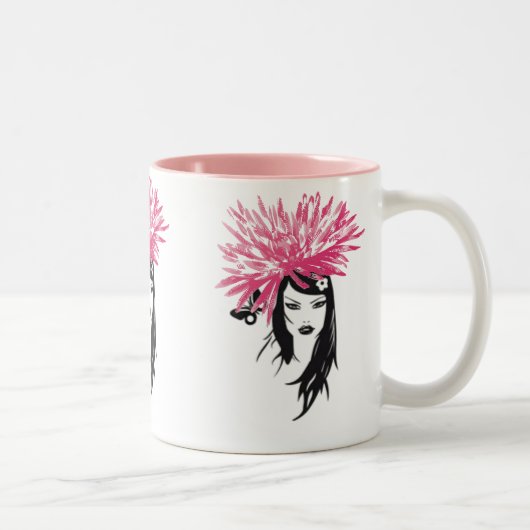 Valuegem Fusha rosa Blumen-Mädchen-Tasse Zweifarbige Tasse (Rechts)