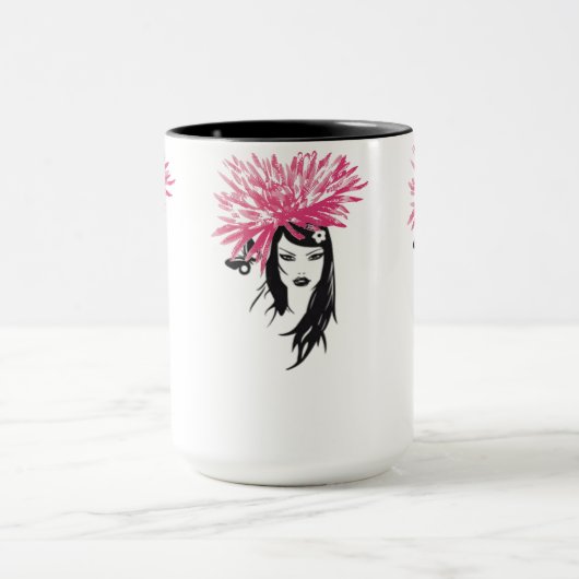 Valuegem rosa Blumen-Mädchen-Tasse Tasse (Zentrum)
