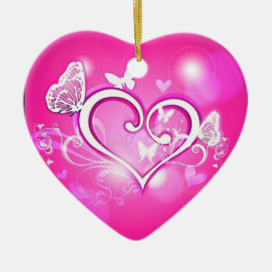 Valuegem rosa Schmetterlings-Hirsch-Verzierung Keramik Ornament