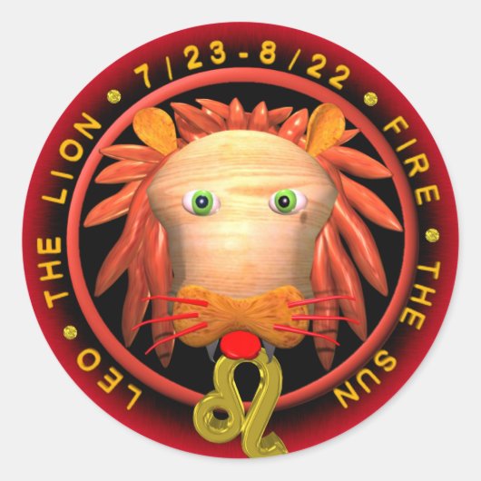 Valxart Leo zodiac Runder Aufkleber (Vorderseite)