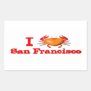 Valxart San Francisco Ereignis-Krabbenentwürfe Rechteckiger Aufkleber