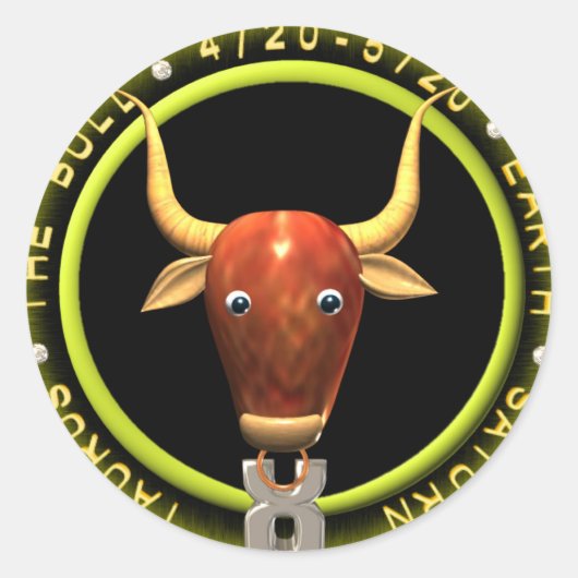 Valxart Taurus zodiac Logo Runder Aufkleber (Vorderseite)