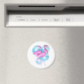 Valxart Three Pink Flamingo stehen im Wasser Magnet (In Situ (Geschirrspüler))