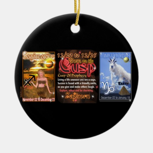 Valxart Tierkreis-Spitzen-Schütze-Steinbock Keramik Ornament (Vorne)