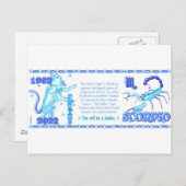 ValxArt Zodiac Wassertiger geboren Scorpio 1962 20 Postkarte (Vorne/Hinten)