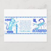 ValxArt Zodiac Wassertiger geboren Scorpio 1962 20 Postkarte (Vorderseite)
