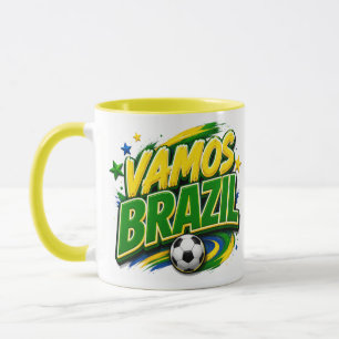 VAMOS BRASIL 2026 Fußball-Fan-Tasse Brasilianisc Tasse