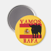 Vamos Rafa mit der Flagge Spaniens Magnet (Vorderseite/Rückseite)