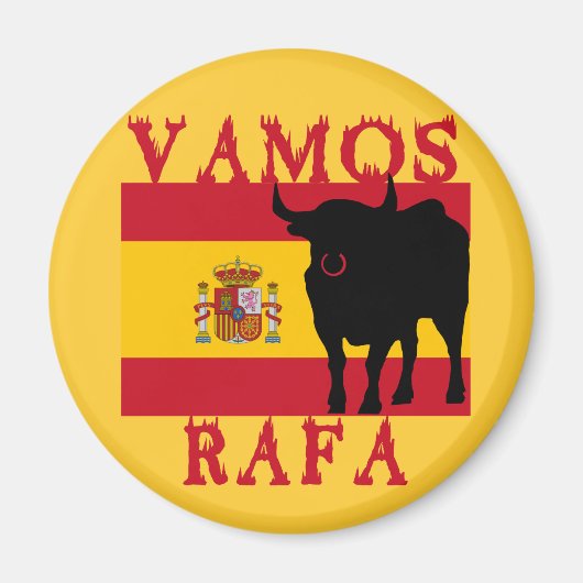 Vamos Rafa mit der Flagge Spaniens Magnet (Vorne)