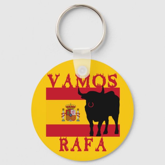 Vamos Rafa mit der Flagge Spaniens Schlüsselanhänger (Vorderseite)