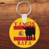 Vamos Rafa mit der Flagge Spaniens Schlüsselanhänger (Vorderseite)