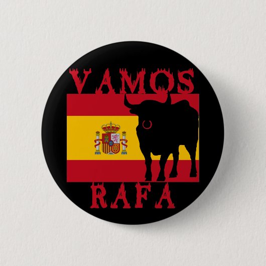 Vamos Rafa mit Flagge von Spanien Button (Vorderseite)