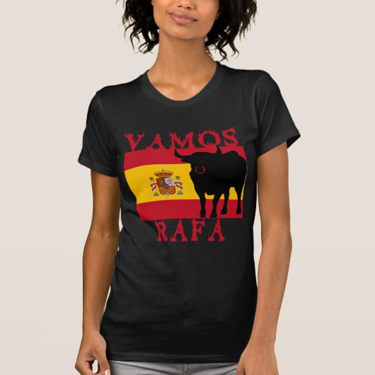 Vamos Rafa mit Flagge von Spanien T-Shirt (Vorderseite)