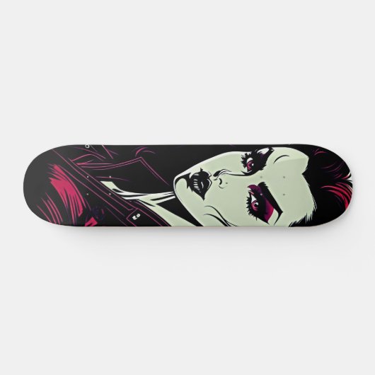 Vamp Girl Retro Skateboard - Fett Film Noir Style (Horizontal)