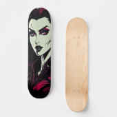 Vamp Girl Retro Skateboard - Fett Film Noir Style (Vorderseite)