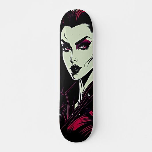 Vamp Girl Retro Skateboard - Fett Film Noir Style (Vorne)