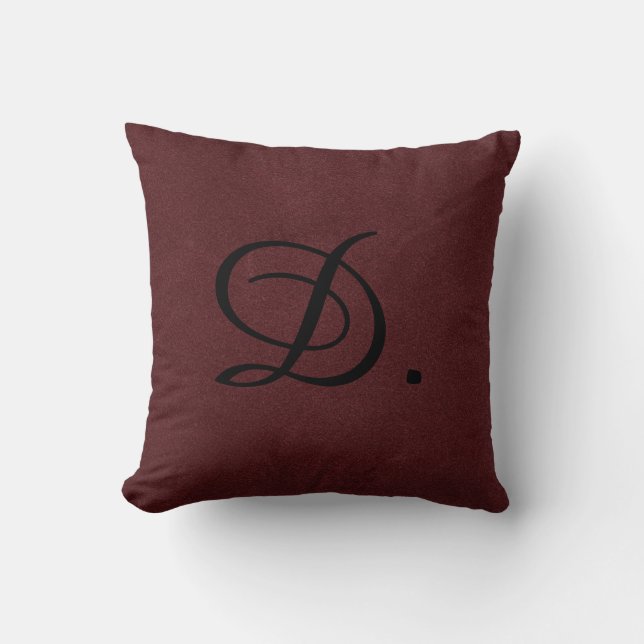 Vamp Romantic Crimson Monogramm Kissen (Vorderseite)